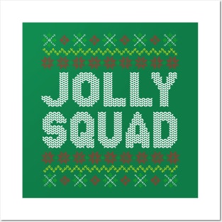 Jolly Squad Christmas Ugly Sweater Pattern Posters and Art